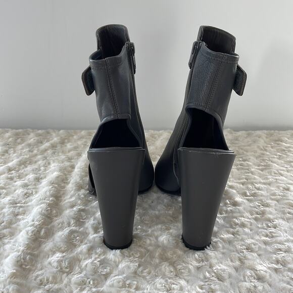 Vince Leather Ankle Boots Peep-Toes Gray Size 10M - Picture 8 of 14